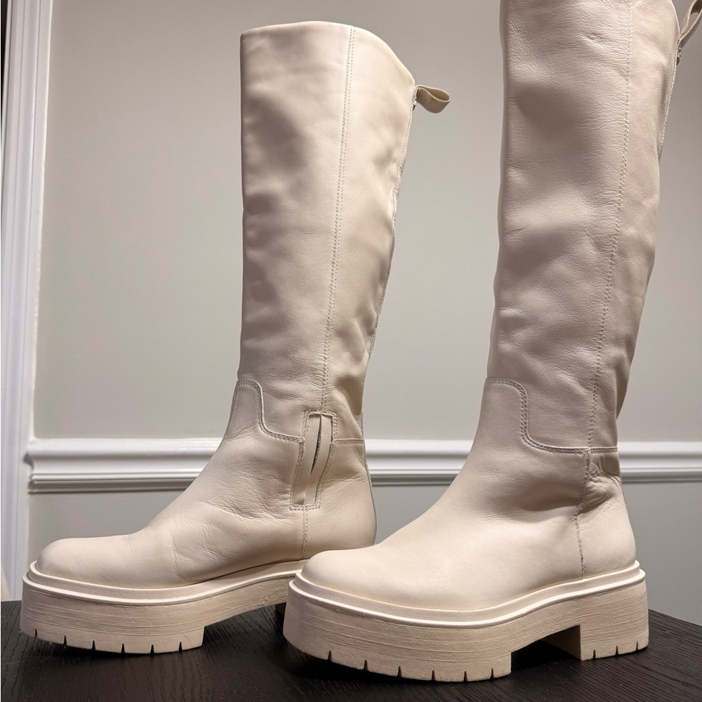 Sam Edelman Cream Heeled Boots Latina